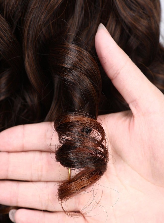 Fancy Hair Loose Wavy Headband Wigs Wear and Go Short Bob Wig Synthetic Shoulder Length Brown Headband Wig for Black Women (Mixed Brown) - Image 5